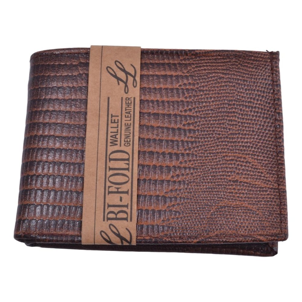 Genuine Handcrafted Faux Reptile Leather Billfold